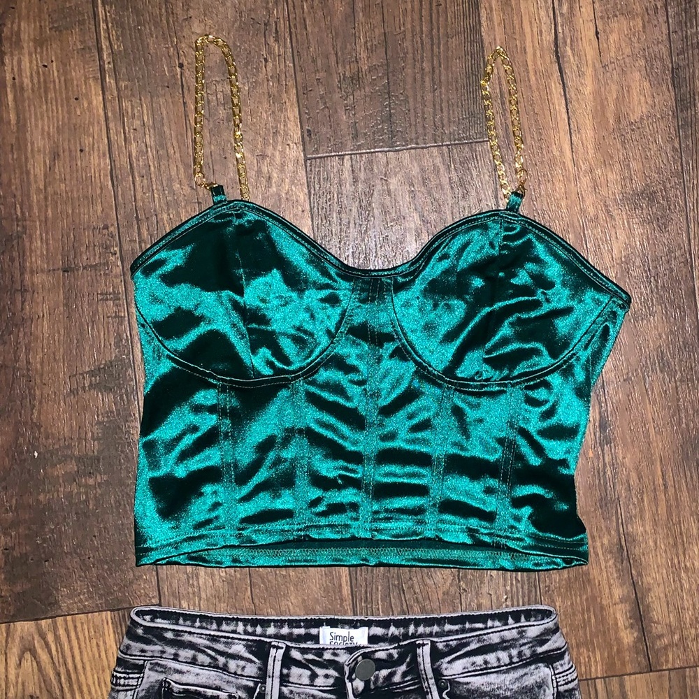 Satin Style Green Top